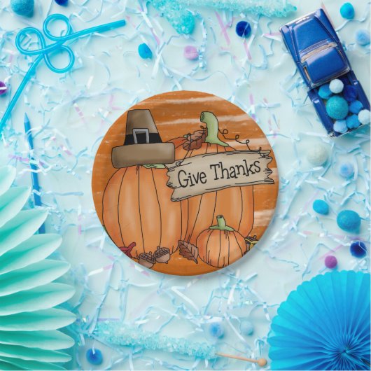Assiettes En Carton Plaques de papier Thanksgiving (Fête)