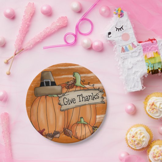 Assiettes En Carton Plaques de papier Thanksgiving (Fête)