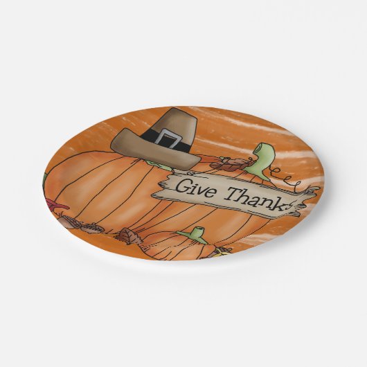 Assiettes En Carton Plaques de papier Thanksgiving (Angle)