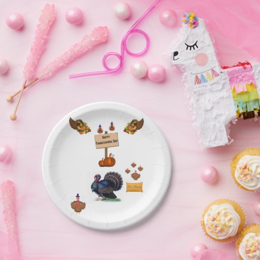 Assiettes En Carton Plaques de papier Thanksgiving (Fête)