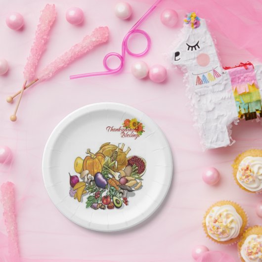 Assiettes En Carton Plaques de papier Thanksgiving (Fête)