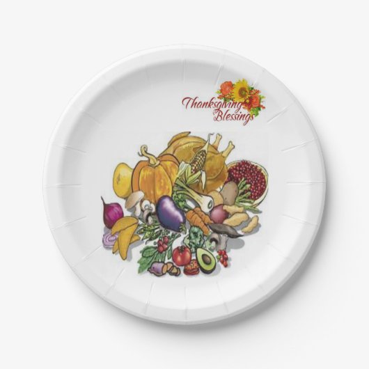 Assiettes En Carton Plaques de papier Thanksgiving (Devant)