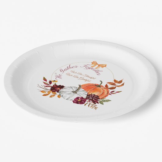 Assiettes En Carton Plaques de papier Thanksgiving (Angle)