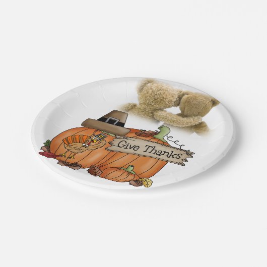 Assiettes En Carton Plaques de papier Thanksgiving (Angle)