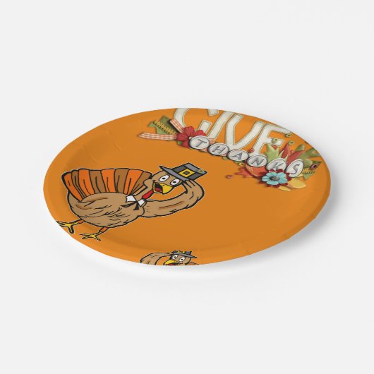 Assiettes En Carton Plaques de papier Thanksgiving (Angle)