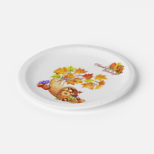 Assiettes En Carton Plaques de papier Thanksgiving (Angle)