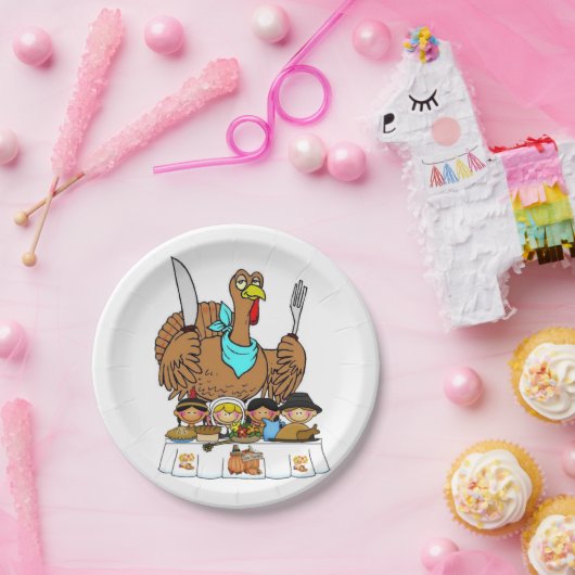 Assiettes En Carton Plaques de papier Thanksgiving (Fête)