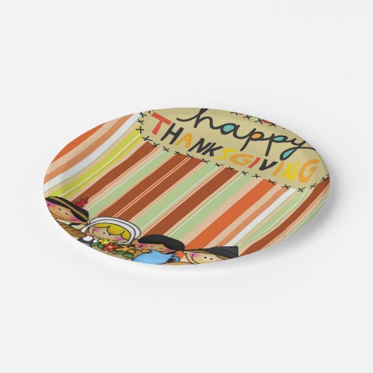 Assiettes En Carton Plaques de papier Thanksgiving (Angle)