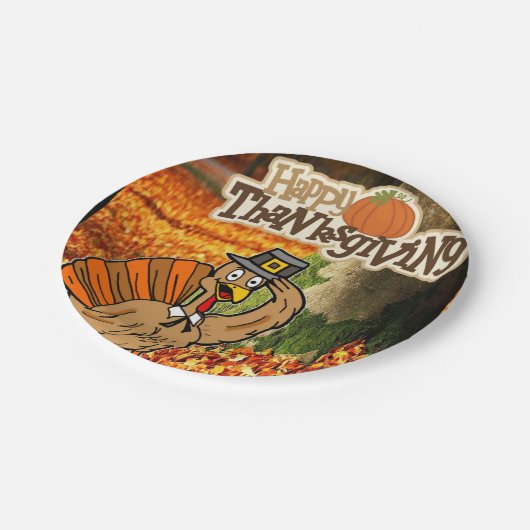 Assiettes En Carton Plaques de papier Thanksgiving (Angle)