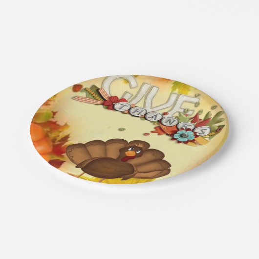Assiettes En Carton Plaques de papier Thanksgiving (Angle)