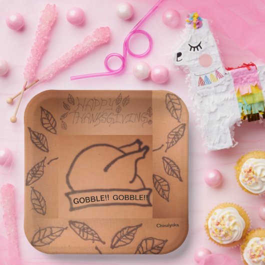 Assiettes En Carton Plaques de papier Thanksgiving (Fête)