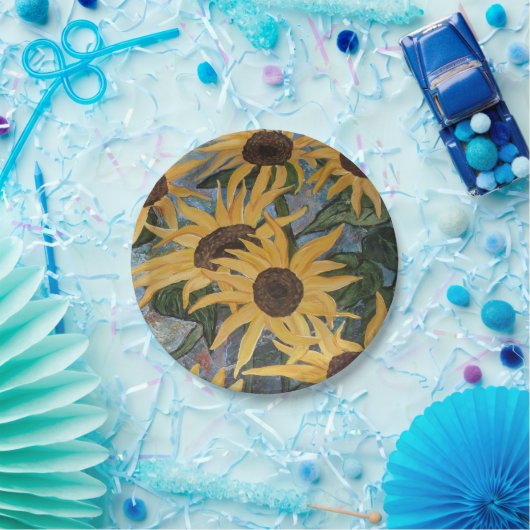 Assiettes En Carton Plaques de papier tournesol (Fête)