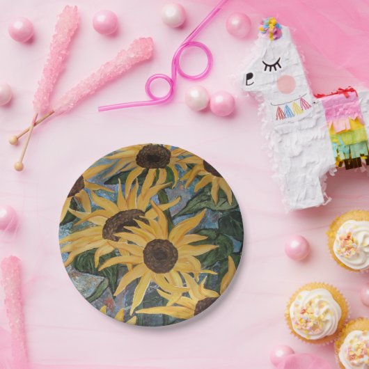 Assiettes En Carton Plaques de papier tournesol (Fête)