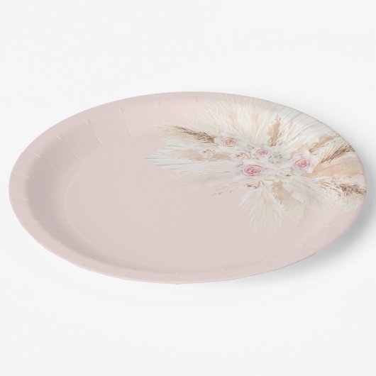 Assiettes En Carton Plaques de papier tropique rose-pâle (Angle)