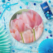 Assiettes En Carton Plaques de papier Tulipe rose personnalisées (Fête)