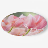 Assiettes En Carton Plaques de papier Tulipe rose personnalisées (Angle)