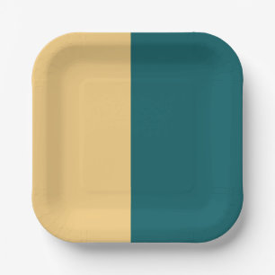 Assiettes En Carton Plaques De Papier turquoise Et Jaune