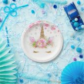 Assiettes En Carton Plaques de papier Unicorn Face (Fête)