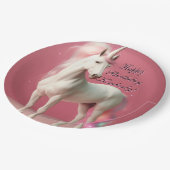 Assiettes En Carton Plaques de papier Unicorne (Angle)