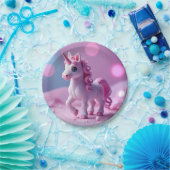 Assiettes En Carton Plaques de papier Unicorne rose (Fête)