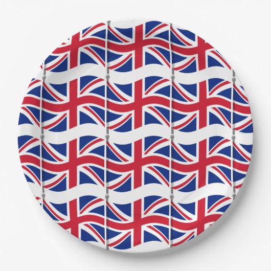 Assiettes En Carton Plaques de papier Union Jack de London Theme Party (Devant)