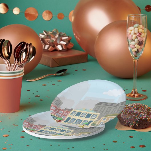 Assiettes En Carton Plaques de papier urbaines