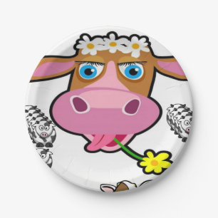 Assiettes En Carton Plaques de papier vaches