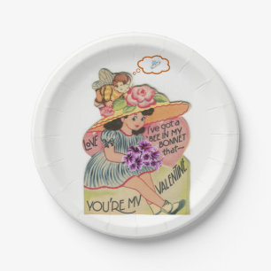 Assiettes En Carton Plaques de papier Valentine's Day Vintage