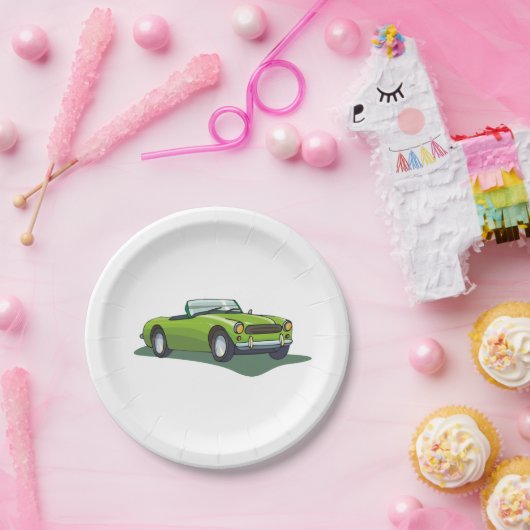 Assiettes En Carton Plaques de papier vert convertible rétro (Fête)