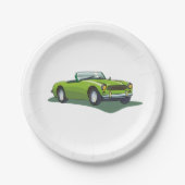 Assiettes En Carton Plaques de papier vert convertible rétro (Devant)