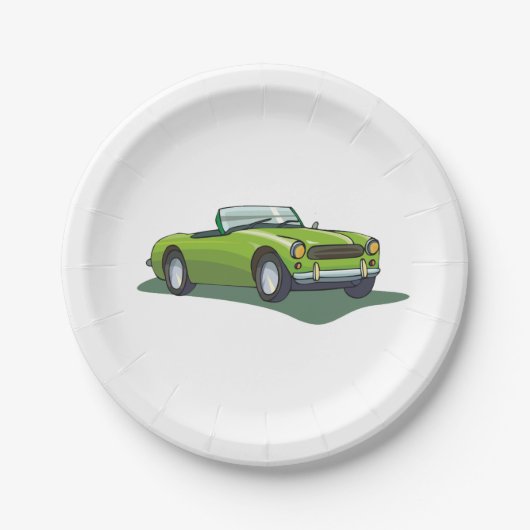 Assiettes En Carton Plaques de papier vert convertible rétro (Devant)