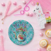 Assiettes En Carton Plaques de papier Vintages turquoises (Fête)