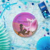 Assiettes En Carton Plaques de papier violet Dachshund (Fête)