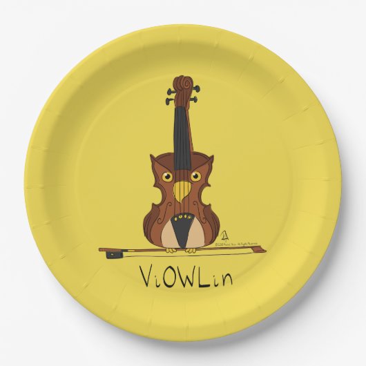 Assiettes En Carton Plaques de papier ViOWLin Violin Owl (Devant)