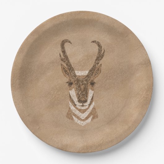 Assiettes En Carton Plaques de papier visage Antelope du sud-ouest de (Devant)