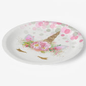 Assiettes En Carton Plaques de Papier Visage Unicorne (Angle)