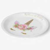 Assiettes En Carton Plaques de Papier Visage Unicorne (Angle)