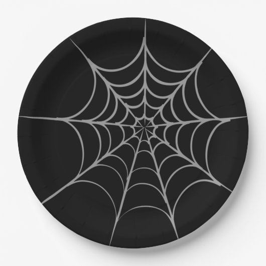 Assiettes En Carton Plaques de papier Web gothique Halloween Spider (Devant)