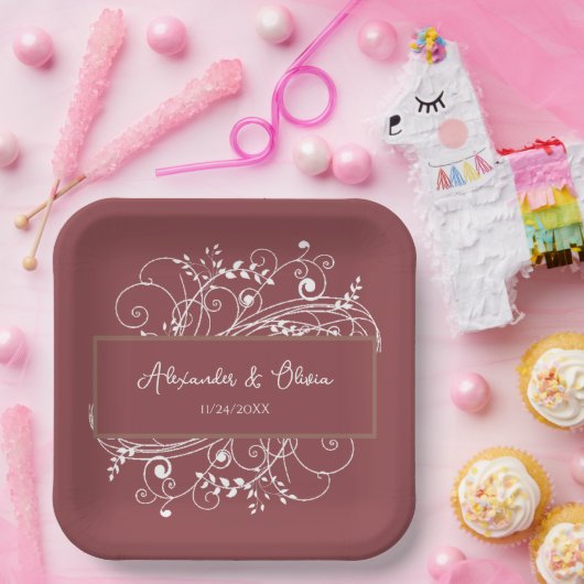 Assiettes En Carton Plaques de papier Wedding shower à pâte de terre (Fête)