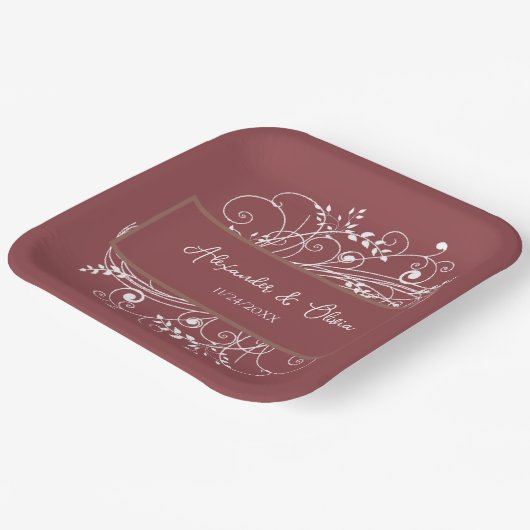 Assiettes En Carton Plaques de papier Wedding shower à pâte de terre (Angulaire)