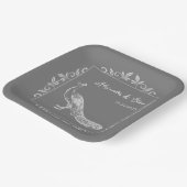 Assiettes En Carton Plaques de papier Wedding shower Gris Peacock (Angulaire)