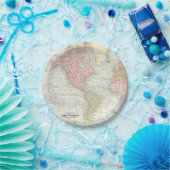 Assiettes En Carton Plaques de papier World Map (Fête)