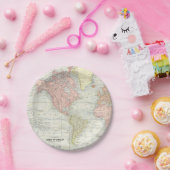 Assiettes En Carton Plaques de papier World Map (Fête)