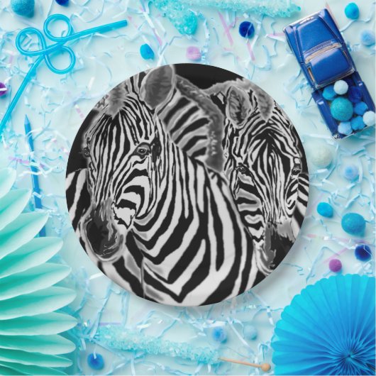 Assiettes En Carton Plaques de papier Zebra (Fête)