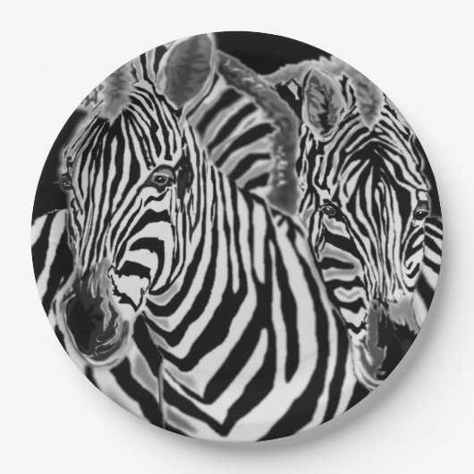 Assiettes En Carton Plaques de papier Zebra (Devant)