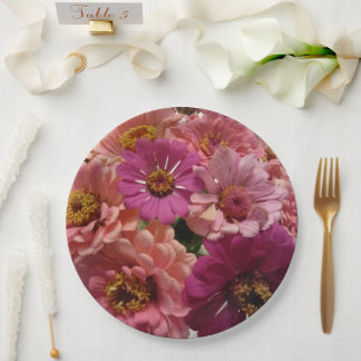 Assiettes En Carton Plaques de papier Zinnia pour une fête de jardin o