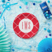 Assiettes En Carton Plaques de partie Monogramme Chic Quatrefoil (Fête)