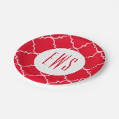 Assiettes En Carton Plaques de partie Monogramme Chic Quatrefoil (Angle)