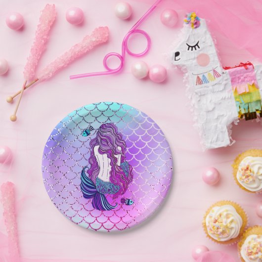 Assiettes En Carton Plaques de parties en papier de sirène (Fête)