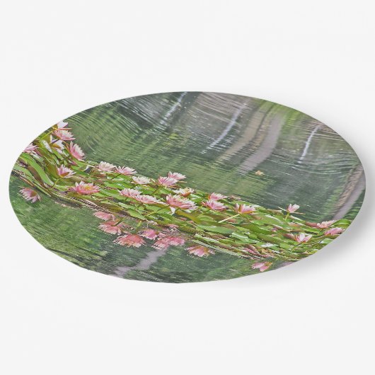 ASSIETTES EN CARTON PLAQUES DE PARTIES PAPIER/LITS FLORAUX/ROSES/REFLE (Angle)